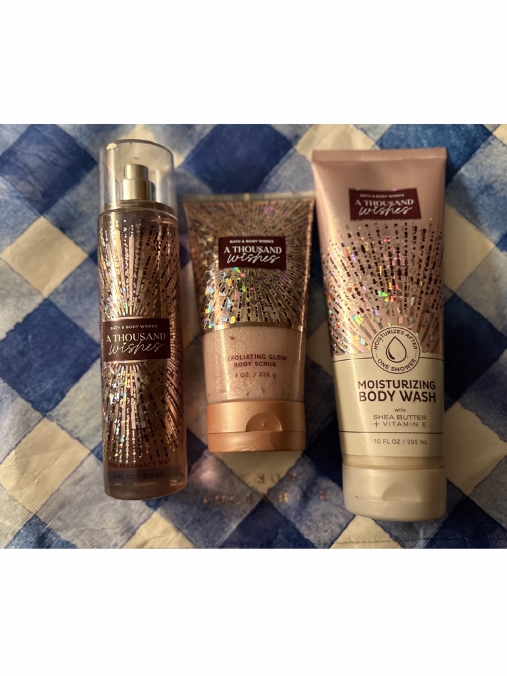 Bath & Body Works A Thousand Wishes Trio - Pink Rose Gold Bottles